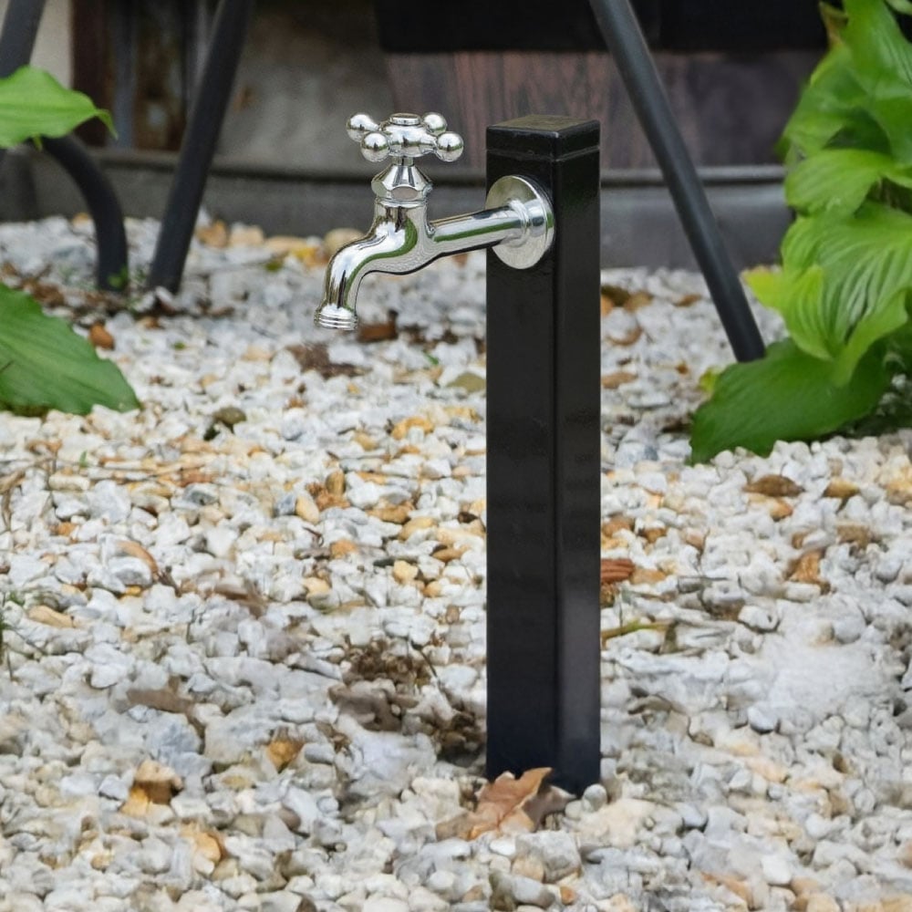 胴長横水栓(クロスハンドル・メッキ) 屋外 蛇口 胴長横水栓