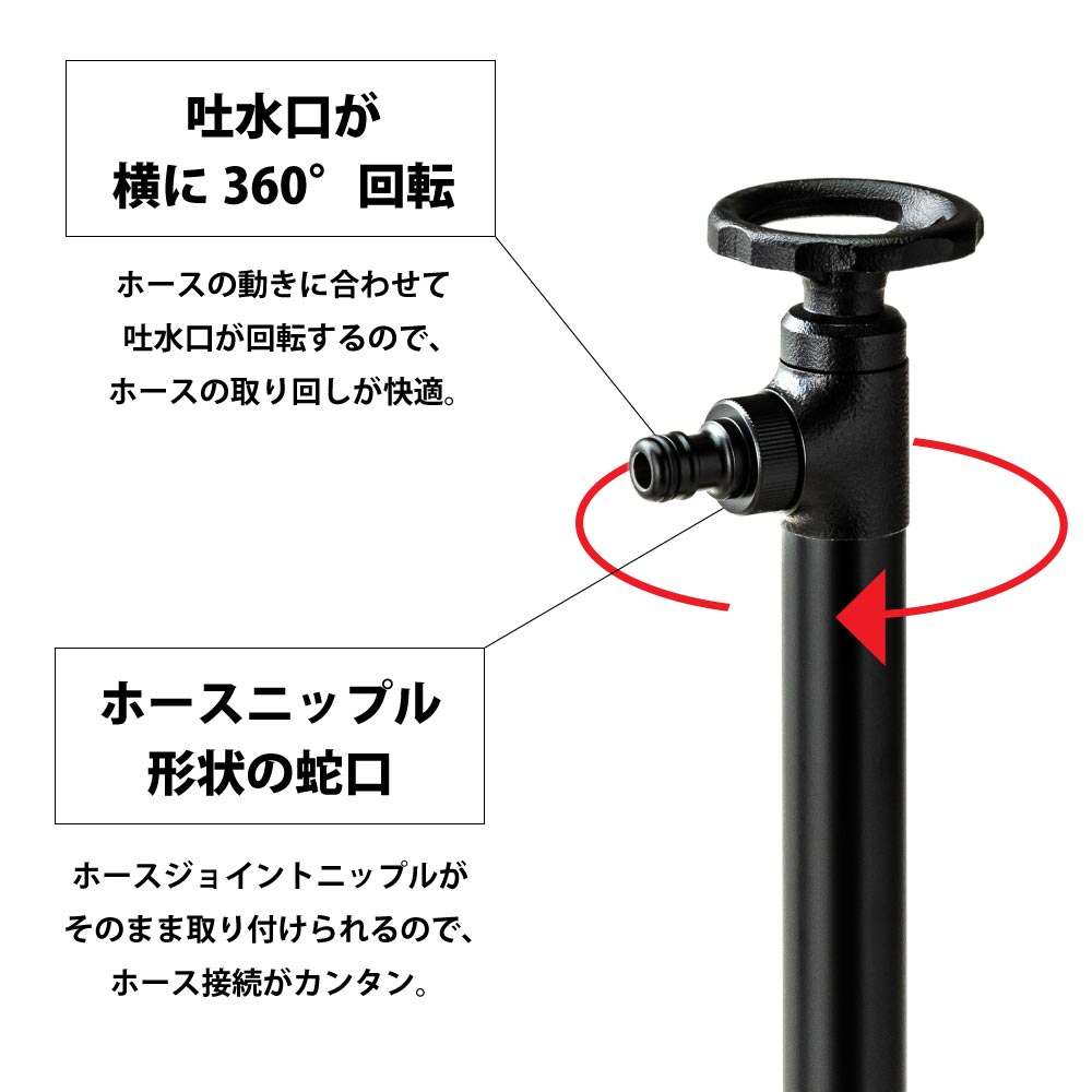 スプリンクルスリムバルブハンドル（オールブラック）｜ミニ水栓