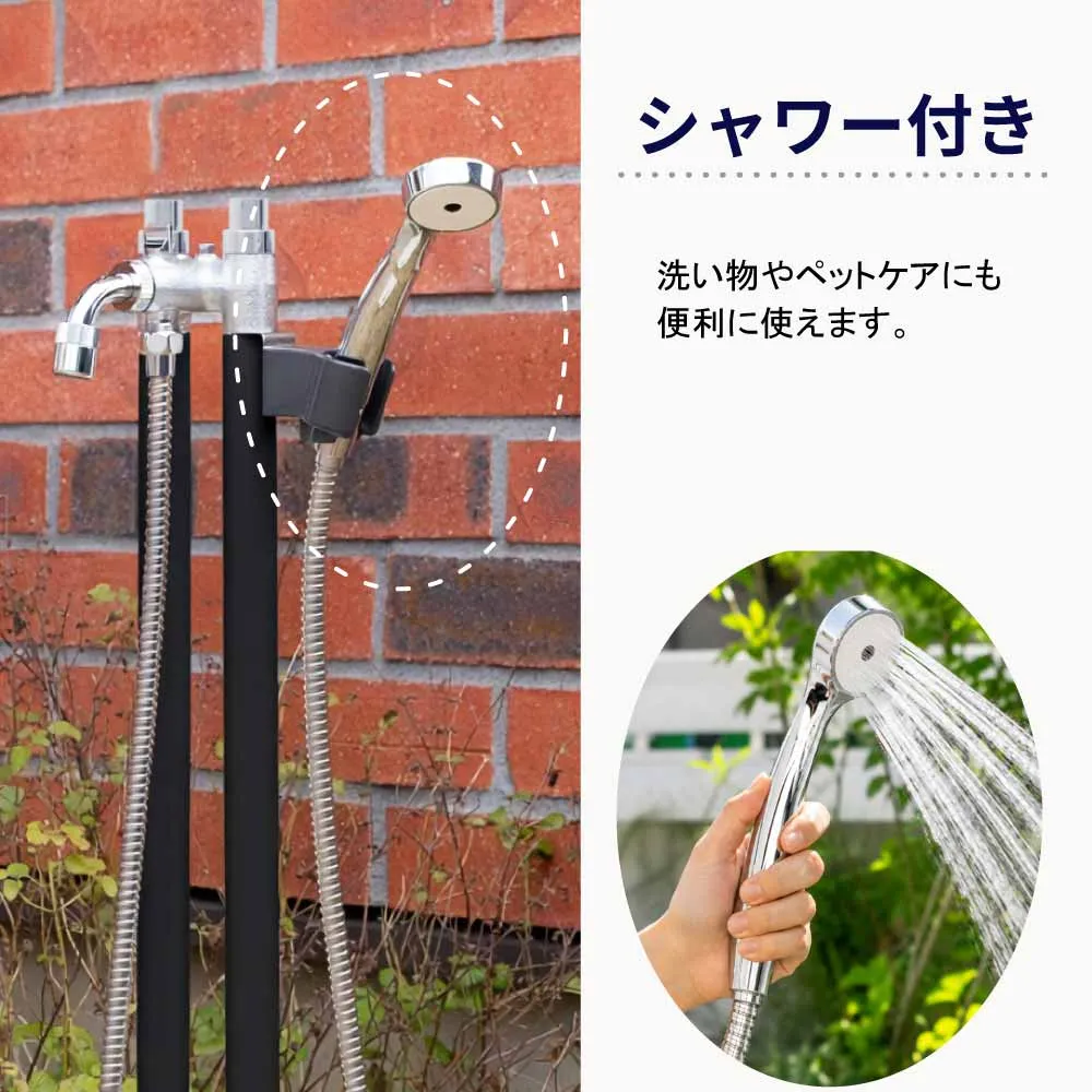 鍵付きツインクルピラー（シャワー付き） 湯水混合水栓柱