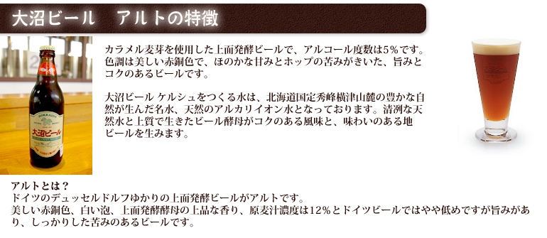 大沼ビール(3種セット)330ml×6本 インディア・ペールエール、ケルシュ、アルト 各2本　[地ビール]【産地直送】