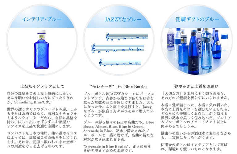 ～SOMETHING BLUE～ ブルーボトル・プレミアムウォーター詰め合わせ(12本入)