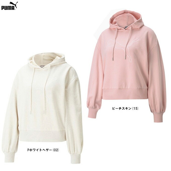 ホワイト/Lのみ】PUMA（プーマ）レディース HER フーディースウェット
