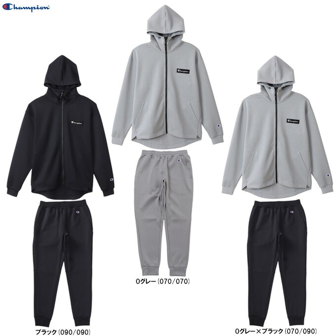 グレー/Lのみ】Champion（チャンピオン）3LS ジップフーデッド