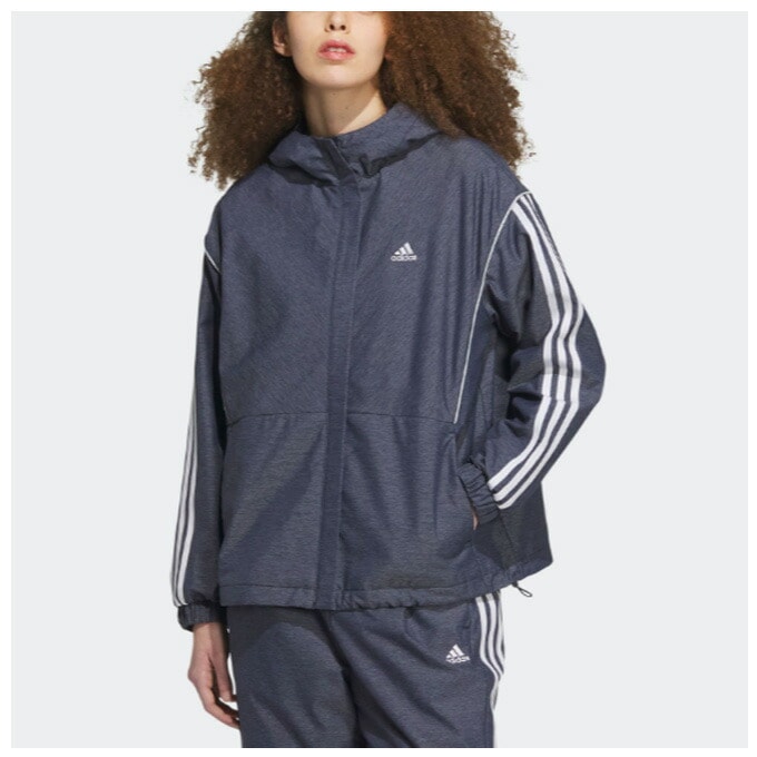 Ｂ新品 XL アディダス adidas デニム風ウーブンセットアップ 上下 紺 adidas（アディダス）デニム ウーブン ルーズフィット ウインド