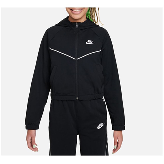 NIKE（ナイキ）YTH ガールズ NSW HR フルジップ フーディ トラックスーツ（FD2948）ジャケット パンツ セットアップ 上下セット ジュニア NIKE（ナイキ）YTH ガールズ NSW HR フルジップ フーディ トラック