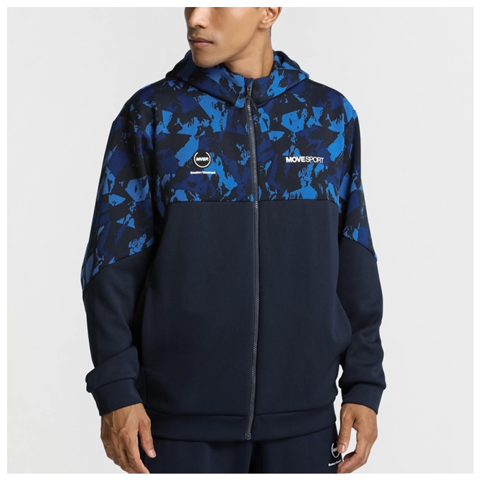 DESCENTE（デサント）S.F.TECH SHIELD 総柄グラフィック フードロゴ