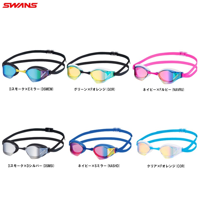 swans ゴーグル SWANS（スワンズ）フェイスパッド付 レーシングミラーゴーグル