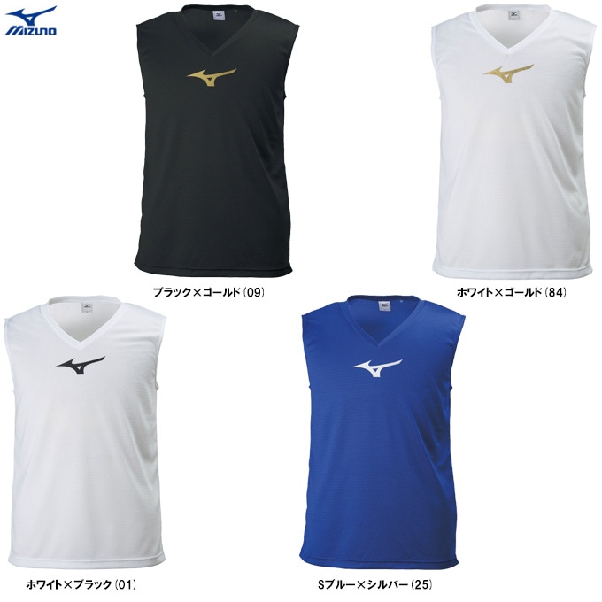Mizuno バレーボール ノースリーブシャツ ホワイト/ブラック
