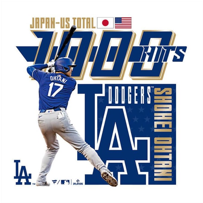 Fanatics（ファナティクス）大谷翔平 日米通算1000本安打 記念Tシャツ