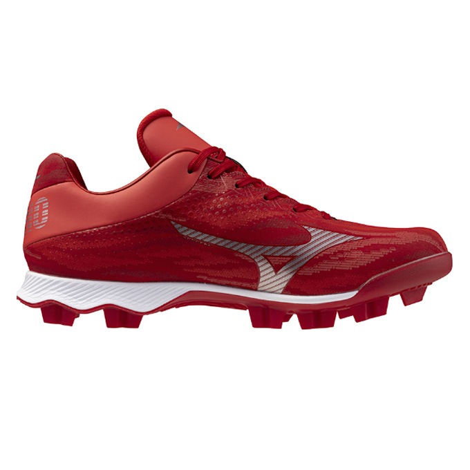 Mizuno つながれ レッド スパイクシューズ 収納袋付き