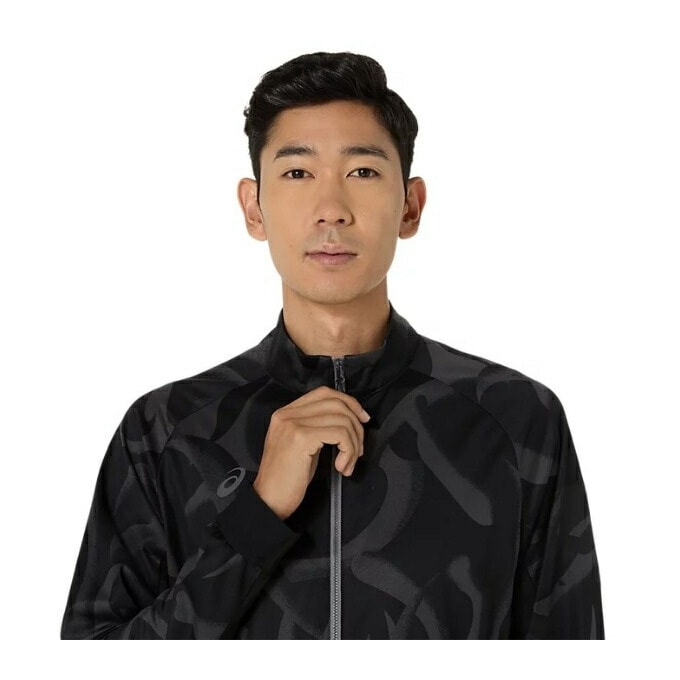 新品メンズアシックス ドライストレッチ-ジャケット*ブラック*M サイズ アシックス（ASICS）（メンズ）A-I-Mドライストレッチニット