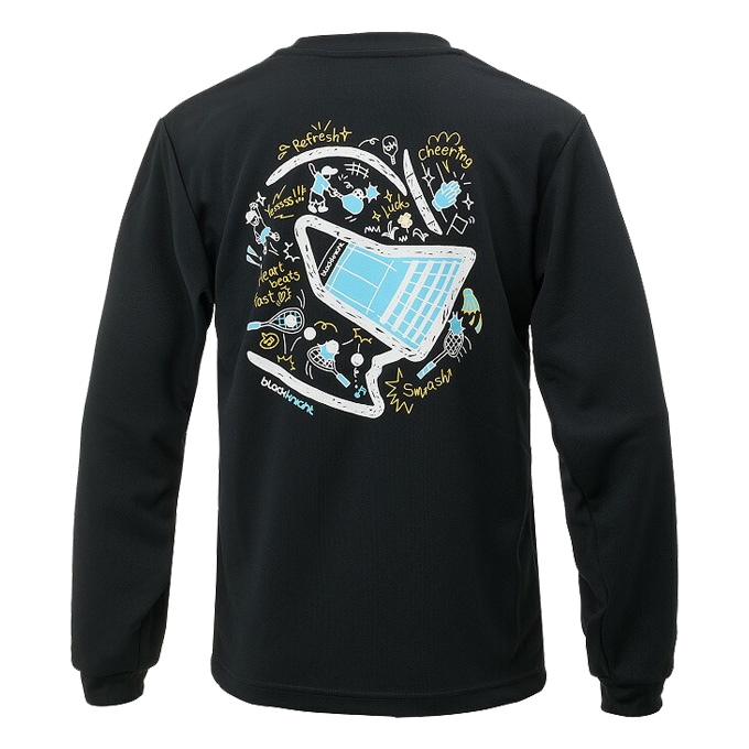 ブラックナイト M 長袖 Tシャツ  テニス バドミントン ロンT 11日1:59までお買い物マラソン!クーポン配布中ブラック