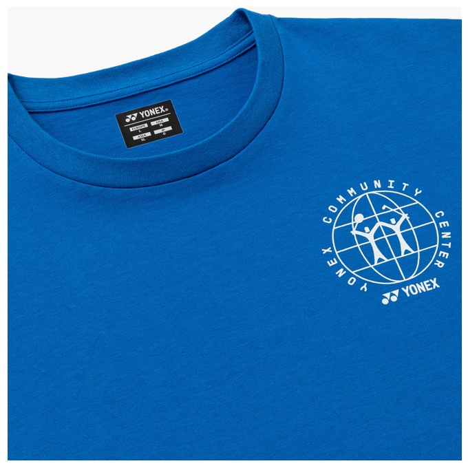 YONEX 再入荷して在庫いっぱい YOB21005 限定Tシャツ 昇華プリント YONEX ssサイズ 青 75周年記念限定バドミントンシャツ ウェア