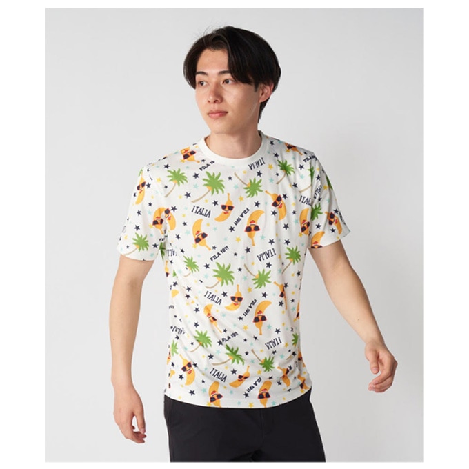 FILA☆パイナップル柄 半袖Tシャツ FILA（フィラ）半袖Tシャツ（746635Z）ゴルフウェア スポーツ