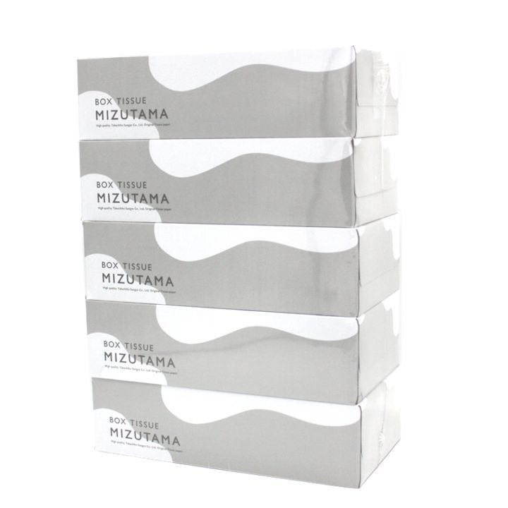 ボックスティッシュ MIZUTAMA 200組 5個入×12袋 | 水玉オリジナル