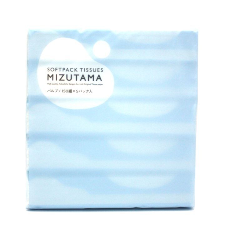 ソフトパックティッシュ MIZUTAMA 150組 5個入×20袋 | 水玉オリジナル