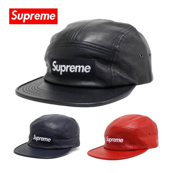 ץ꡼ å  ǥ Supreme ˹ LEATHER CAMP CAP å ͥӡ ֥å FW16H56