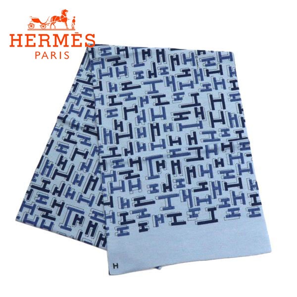 エルメス ストール マフラー レディース HERMES Stall カシミヤ シルク ブルー系 733204T 02|ブランド一覧|MKcollection