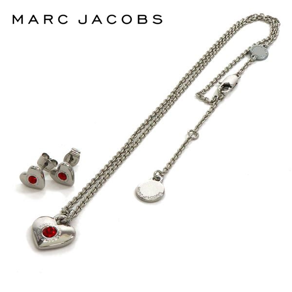 マークジェイコブス ネックレス ピアス レディース セット MARC JACOBS アクセサリー ハート アンド スター ハート ネックレス アンド ピアス シルバー×シャム J341MT1PF21 