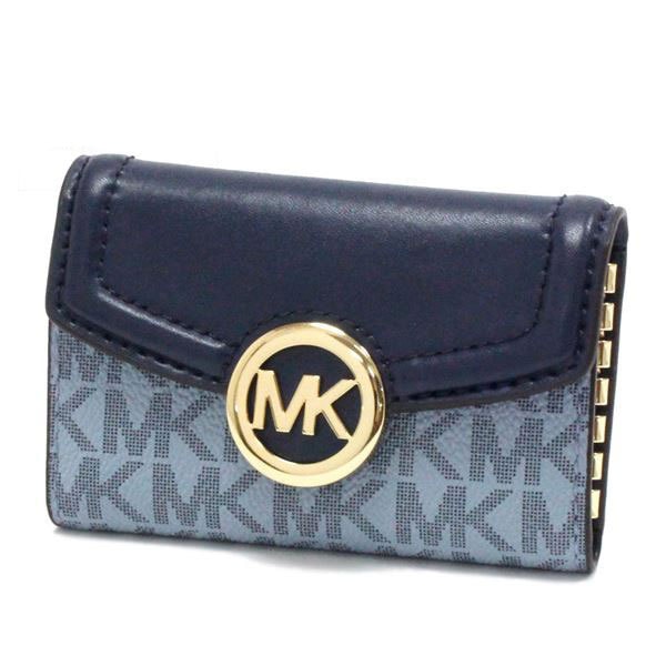 新品　MICHAEL KORS 新品 レザーキーケース ネイビー マイケルコース キーケース MICHAEL KORS ネイビー 35S0GFTP5B