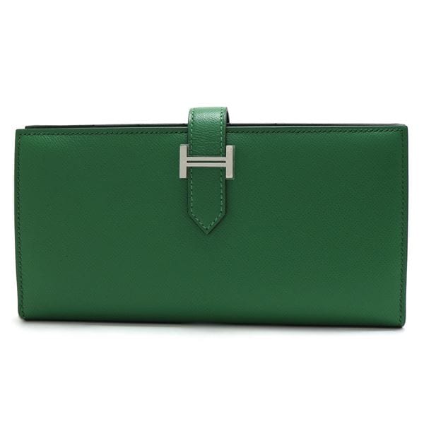 エルメス 二つ折り長財布 レディース HERMES Wallet グリーン BEARN SOUFFLET MADAME CACTUS  ギフトラッピング無料|ブランド一覧|MKcollection