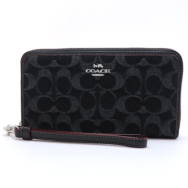 ������ Ĺ���� ��ǥ����� COACH Wallet �饦��ɥե����ʡ� �֥�å� CP412 SV/BK