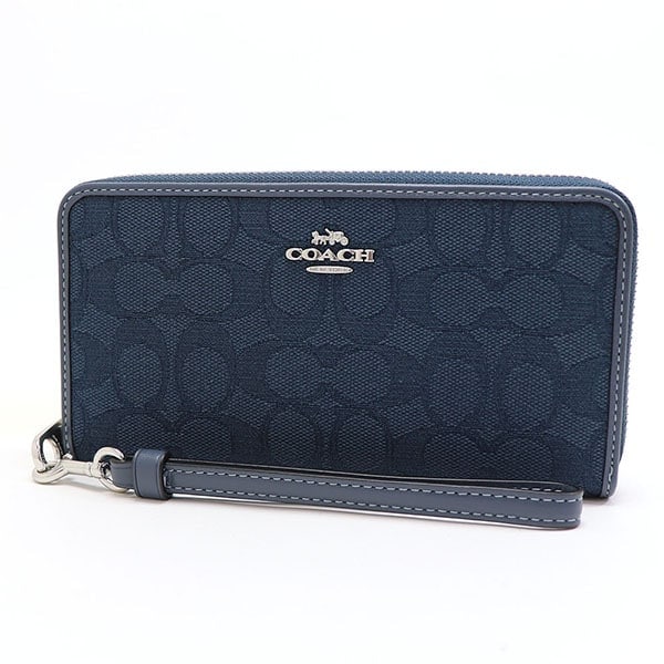 【完売品】COACH ダークブルー 長財布 コーチ 長財布 レディース COACH Wallet CU150 SVPM1