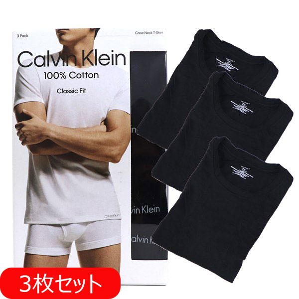 ����Х󥯥饤�� T����� Ⱦµ 3�祻�å� ��� ���롼�ͥå� Calvin Klein  �������� ����ʡ� �֥�å� NB4011 