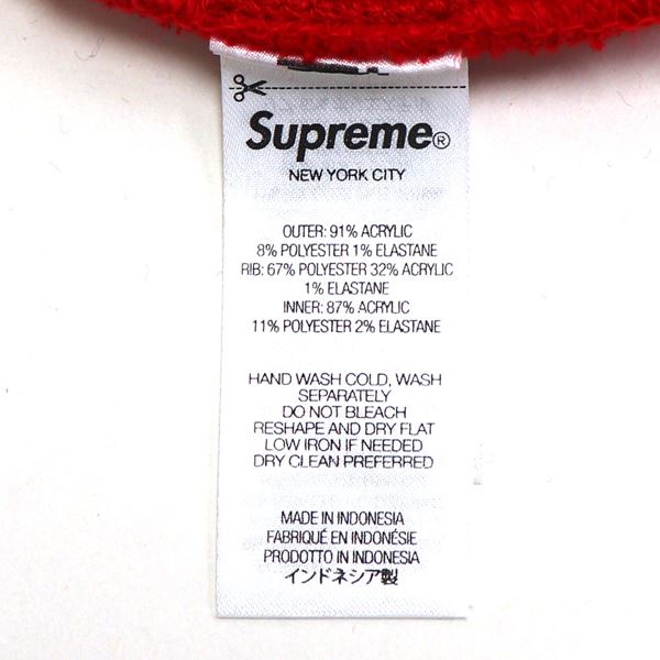 ����ץ꡼�� �˥åȥ���å� ��� ��ǥ����� Supreme Knit Cap �˥å�˹ ��å� FW24BN47 RED 