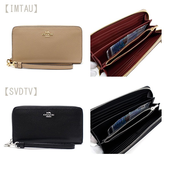 ������ Ĺ���� ��ǥ����� ���ȥ�å��դ� COACH Wallet ���� ���å� ���饦��� ������å� �饰���奢�꡼ �ڥ֥�� �쥶�� C4451