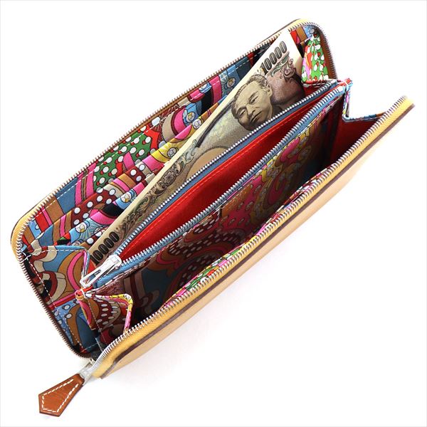 ����᥹ Ĺ���� ��ǥ����� HERMES Wallet �饦��ɥե����ʡ� AZAP SILKIN LONG EV-CAR-BL 