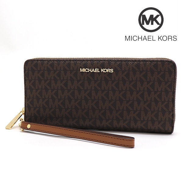 ���եȥ�åԥ�̵�� �ޥ����륳���� Ĺ���� ��ǥ����� MICHAEL KORS Wallet �饦��ɥե����ʡ� �����ͥ��㡼 �֥饦�� 35F8GTVT3B BROWN