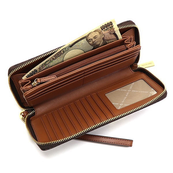���եȥ�åԥ�̵�� �ޥ����륳���� Ĺ���� ��ǥ����� MICHAEL KORS Wallet �饦��ɥե����ʡ� �����ͥ��㡼 �֥饦�� 35F8GTVT3B BROWN
