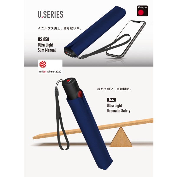 ���˥�ץ� US.050 ���̼�ư���ļ��ޤꤿ���߻� / Knirps KNU220 Ultra Light Slim Manual