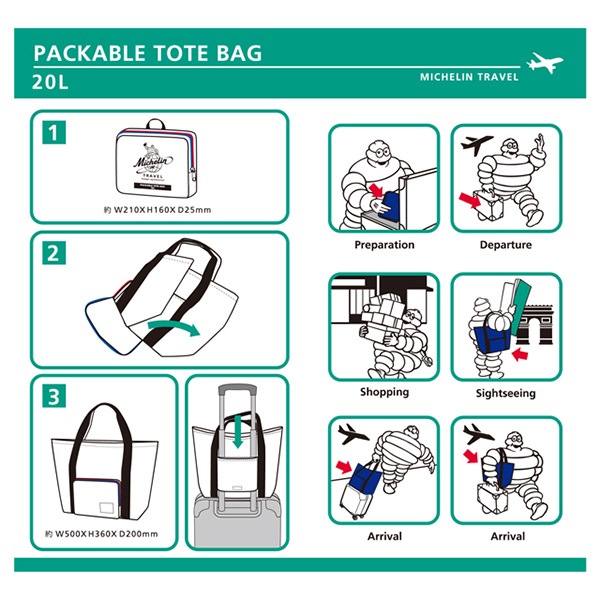 �ߥ����� �ѥå��֥�ȡ��ȥХå� ��MICHELIN/Packable tote bag��