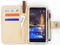 【AQUOS PHONE ZETA SH-01F 用】 ブックスタイル(手帳型) ブラウン カバーケース・ホルダー