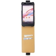 【Xperia Z1 SO-01F/SOL23 用】 コンパクトスタイル(縦開き型) ブラック カバーケース・ホルダー