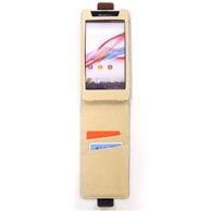 【Xperia Z1 SO-01F/SOL23 用】 コンパクトスタイル(縦開き型) ブラウン カバーケース・ホルダー