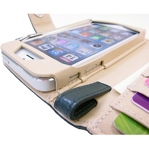 Iphone Se Iphone 5s Iphone 5 用 ブックスタイル 手帳型 カバーケース ホルダー ネイビー モバイルフィルム