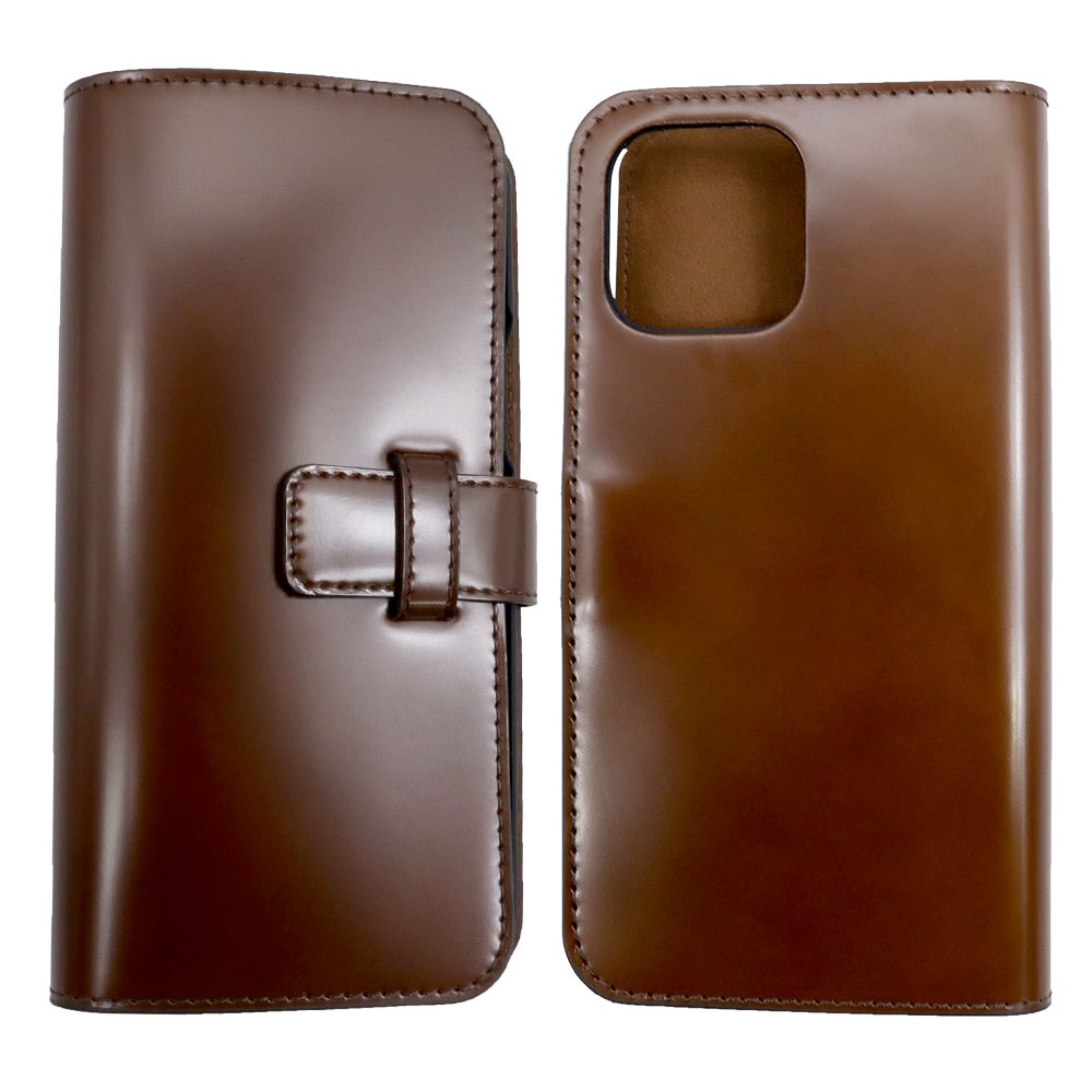 iPhone 14 Pro Max ケース 手帳型 スマホ 合皮レザー ブラウン 選べる2カラー【 iPhone 14 Pro 用】 コードバン 本革レザーケース