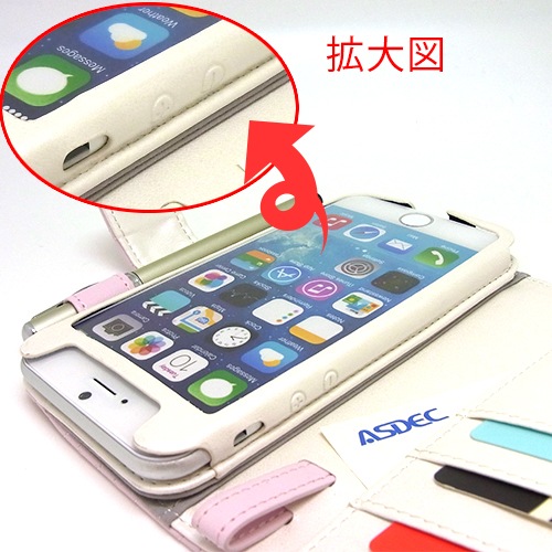 Iphone 6 Iphone 6s 用 ブックスタイル 手帳型 パールピンク カバーケース ホルダー モバイルフィルム