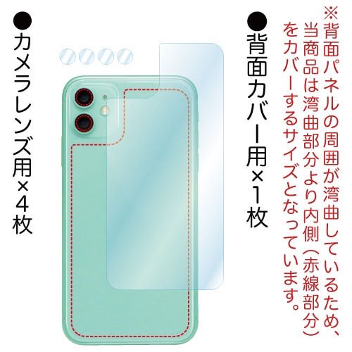 iPhone 11 用】背面カバーフィルム 裏面フィルム 高光沢フィルム