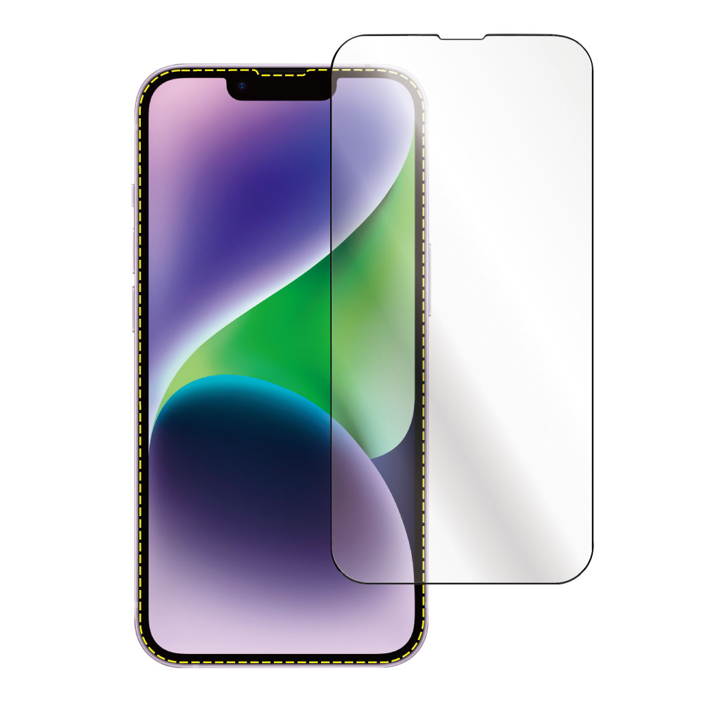 iPhone 14 用】 ツインカバーガラス 強化ガラスフィルム iPhone14