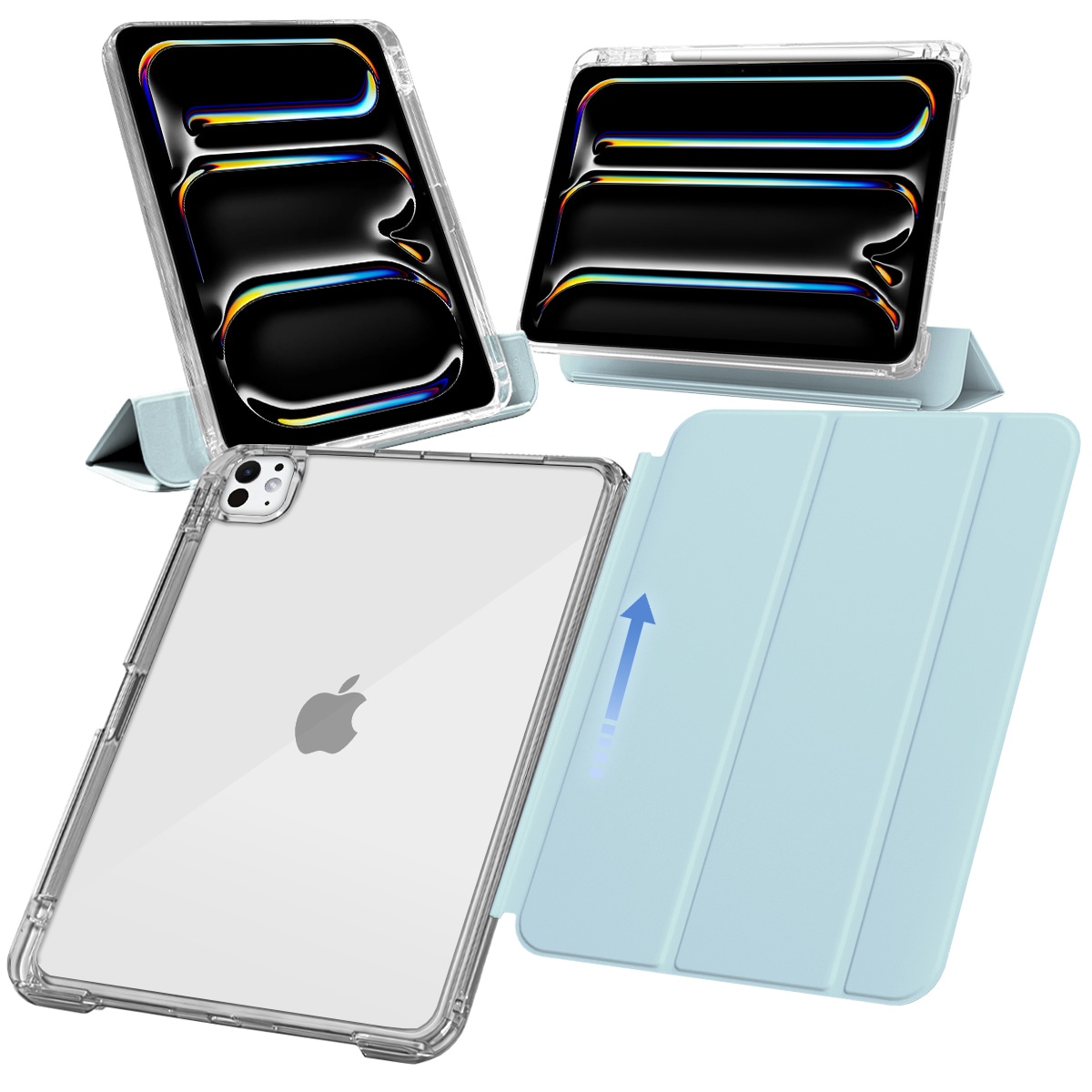 iPad Pro 11インチ ケース M4 2024 用 ペン収納 取り外し可能 軽量 耐