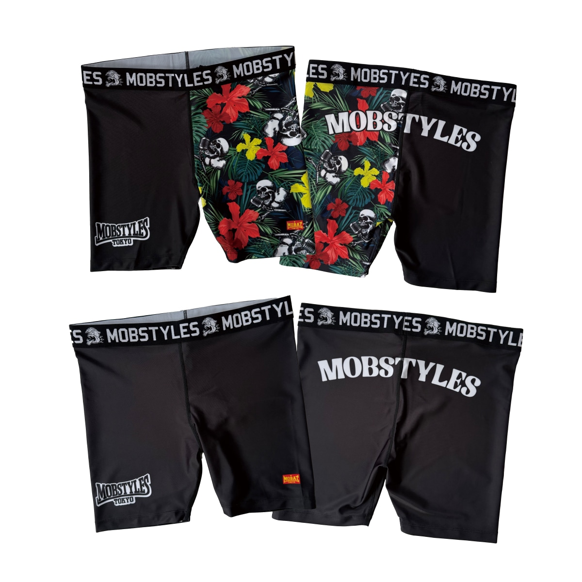 SHORT SPATS BLACK/HIBISCUS | PANTS | MOBSTYLES WEB STORE