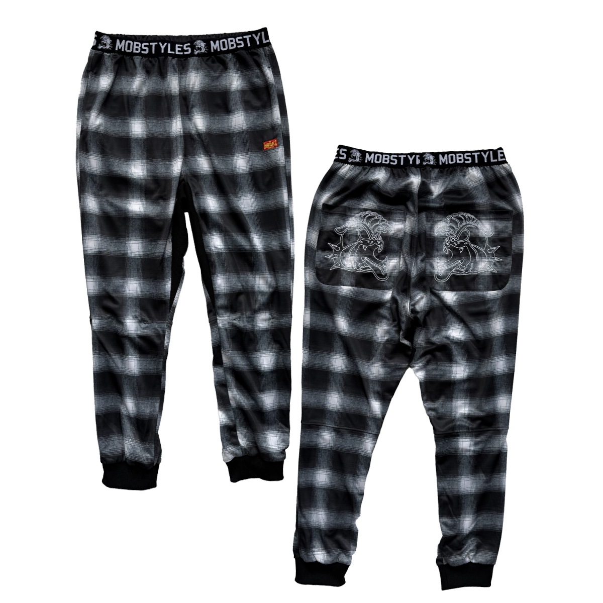 SKINNY MOSH PANTS OMBRE CHECK BLK