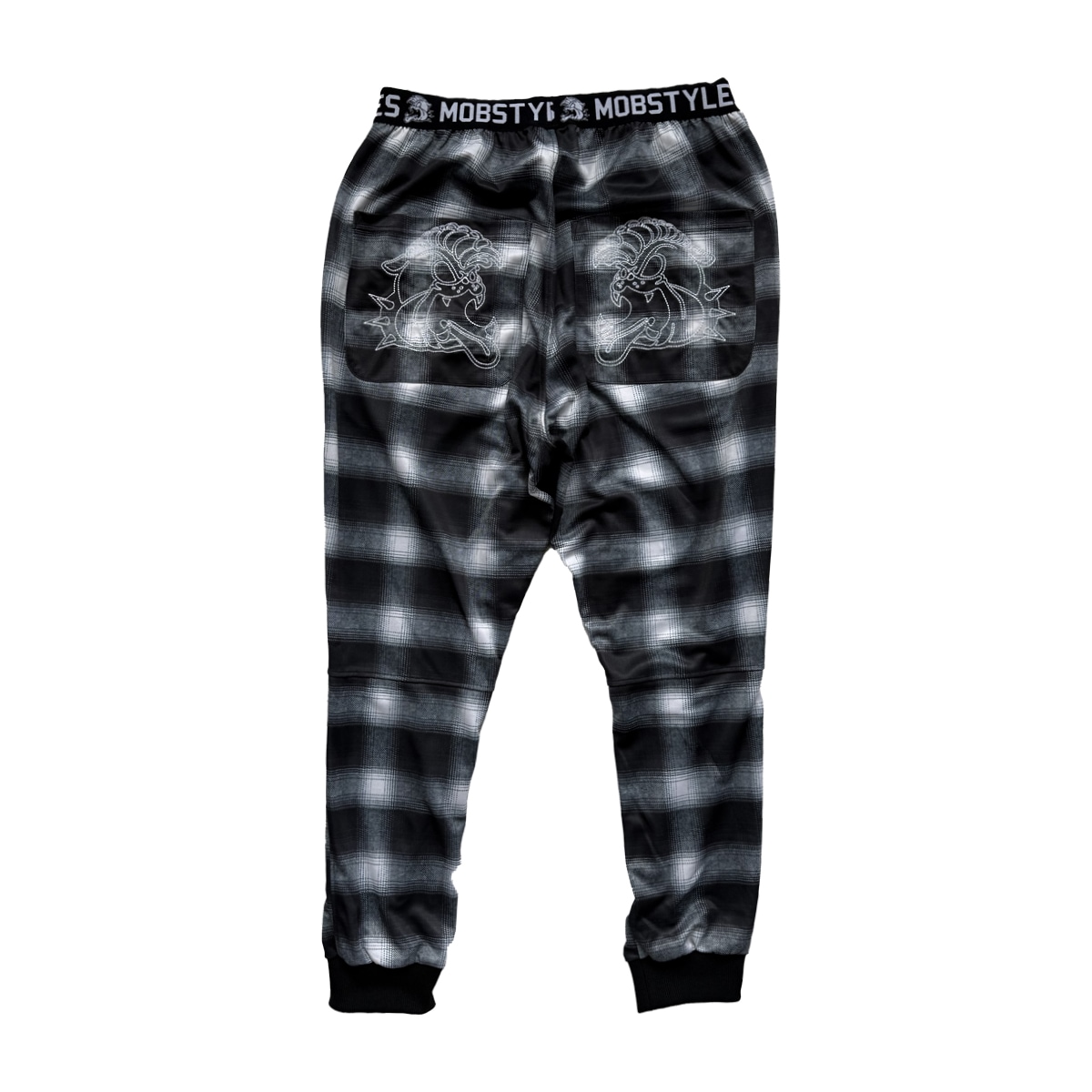 SKINNY MOSH PANTS OMBRE CHECK BLK