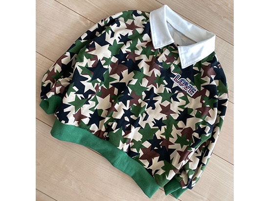 40/20ミニ裏毛 スターカモフラージュ柄 ミリタリーグリーン | スター