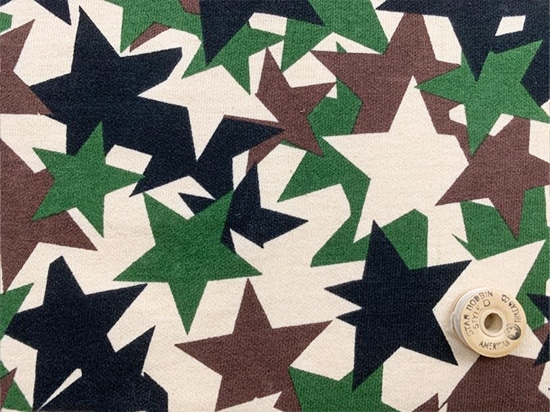 40/20ミニ裏毛 スターカモフラージュ柄 ミリタリーグリーン | スター