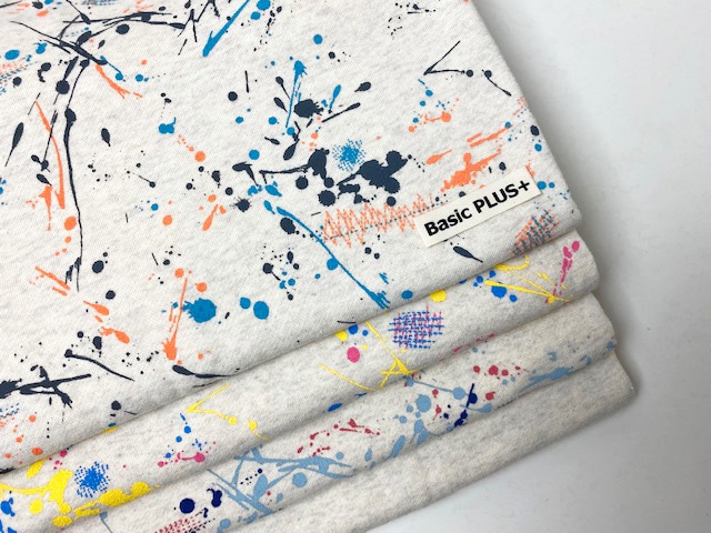 40/10TOP杢裏毛ニット オートミール杢 スプラッシュステッチ柄